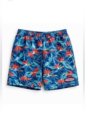 Vineyard Vines EUC Tropical Bird of Paradise Swim Trunks Shorts XL Blue